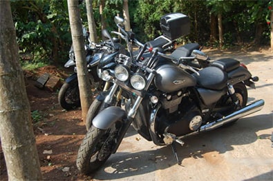 biker group at homestay chikmagalur